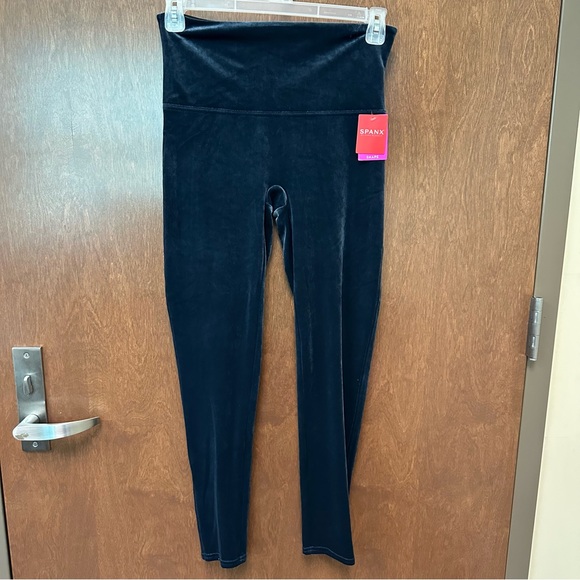 Spanx Velvet Leggings - NWT - Size XL - Moon Shadow - blue gray - high rise - Picture 1 of 11